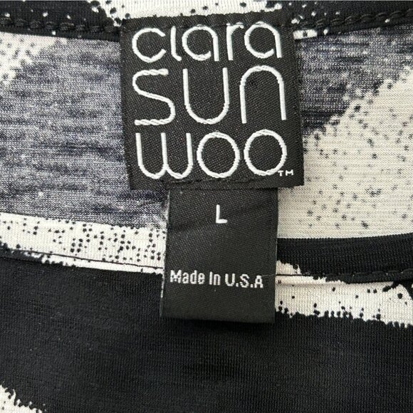 Zebra Print Clara Sun Woo Women's Size L Top Tunic Flutter Sleeve - Picture 4 of 7